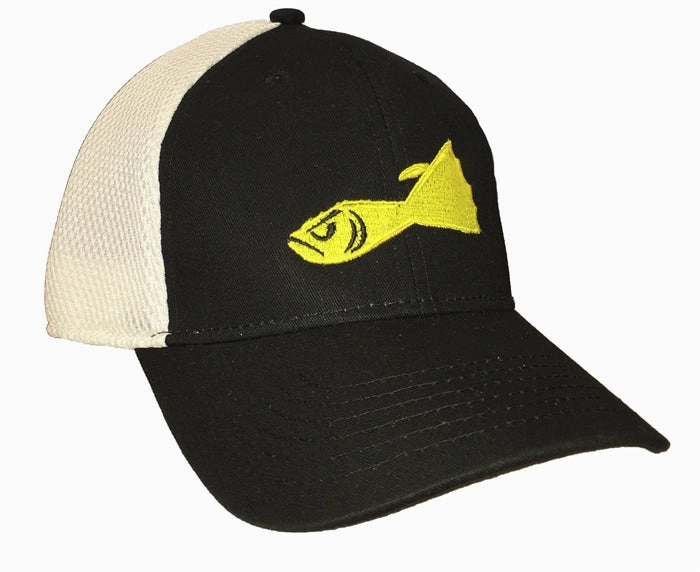 *BUCKTAIL JIG HAT BLACK/WHITE MESH